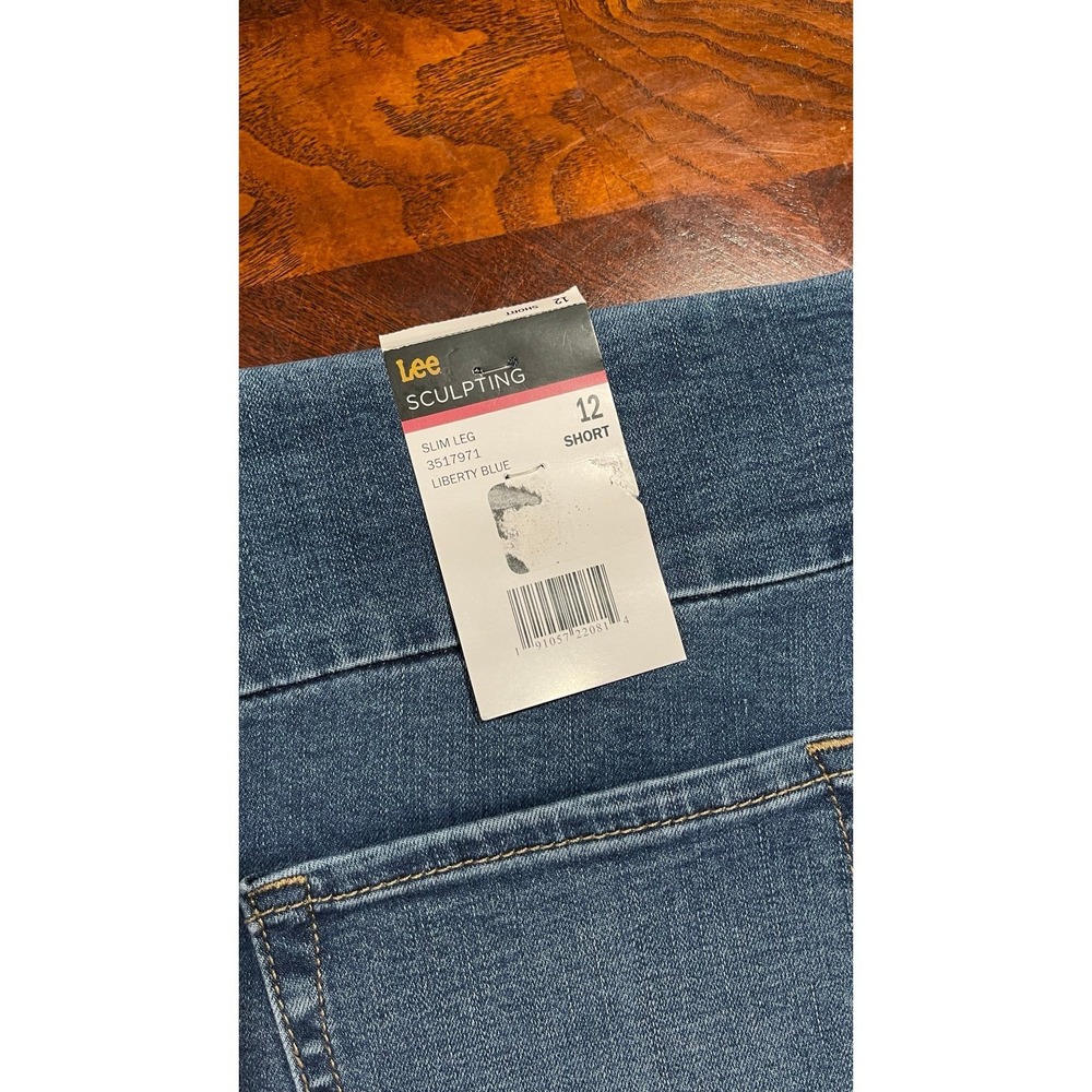 Lee Sculpting Slim Leg Jeans Women Size 12 Short Mid Rise Stretch Denim NWT - Picture 9 of 12